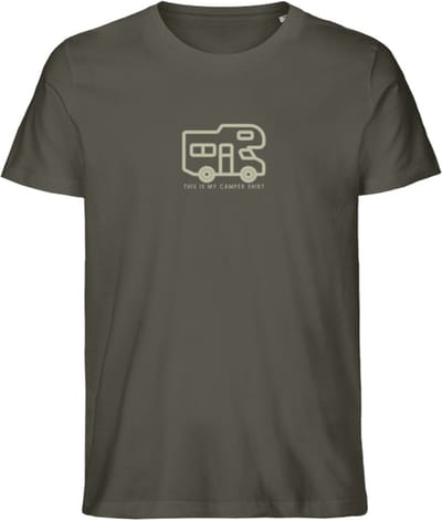 Grappig T Shirt Dames Heren - Camper - Kamperen - Vakantie - Khaki Groen - XS