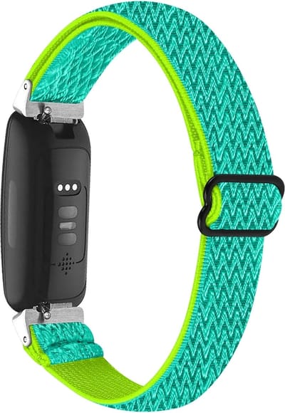 By Qubix - Compatible Fitbit bandje - Geschikt voor fitbit Inspire 3 - Elastische solo loop nylon bandje - Mintgroen