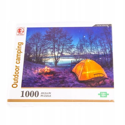 Puzzel 1000 Stukken: Nacht Kamperen bij het Meer