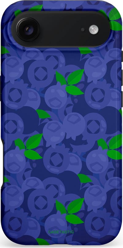 Casetastic hoesje geschikt voor Apple iPhone Air - MagSafe - Dubbellaagse bescherming - Berrytastic Blauwe Blueberry Bessen - Fashion Case - Donkerblauw Groen