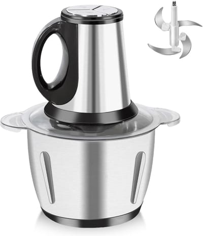 Mini Hakmachine - Keukenmachine - Gerechten Bereiden - Drie Snelheden - 2 Liter - Zilver