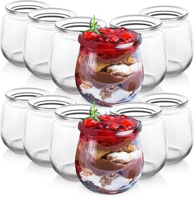 Yoghurtpot en Dessert 300 ml 12 stuks - Oats Potje - Dessertpot - Yoghurtbeker - Yoghurt en Muesli Beker - Lunchpot - Saladebeker - Salad