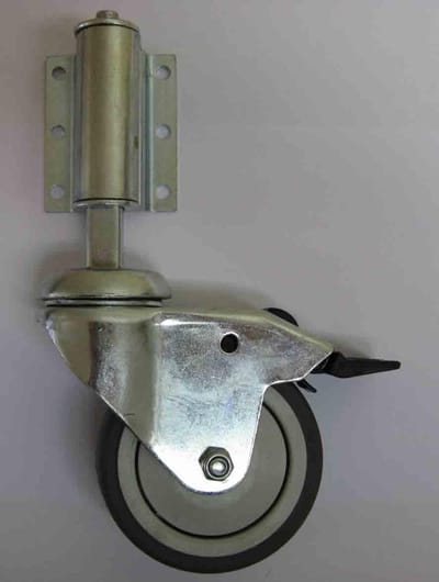 Ladderwiel met rem - Zwenkwiel vastzetter - Ladder verplaatsen - Dubbele kogellagers - Ø 75mm 60kg - Verzinkt