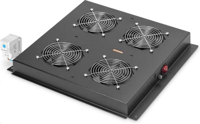 Digitus DN-19 FAN-4-B-N 19 inch 4 x Ventilator voor patchkast 1 HE Vast inbouw, Met schakelaar Geschikt voor kastdiepte: vanaf 600 mm Zwart (RAL 9005)
