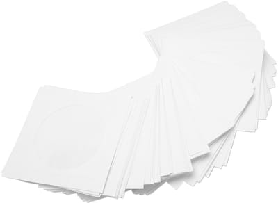 Dailygoods- CD Hoes Dikke Herbruikbare Stofdichte Schijfhoes - CD Hoesjes Papier - CD Opbergmap 100 Stuks - Geschikt voor 8 cm Schijf - 8,7 x 8,7 cm - Effectieve Bescherming