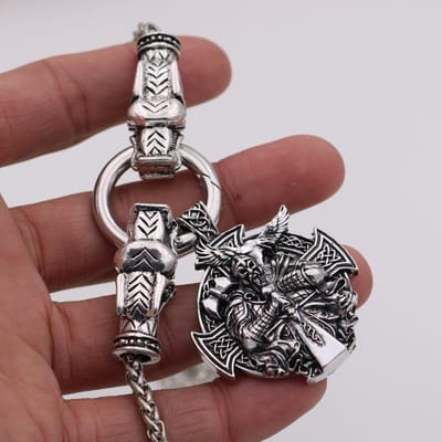 Populaire Noordse Mythologie Odin Raven Ketting Viking Heren Hanger In Europa en Amerika brown