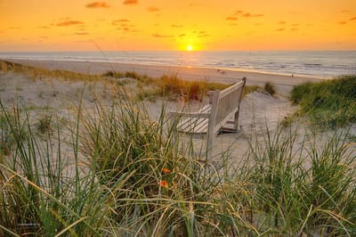 Fotobehang Zonsondergang in de duinen van Vlieland 350 x 260 cm - € 235,--