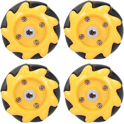 Dailygoods- Mecanum Wheel - ABS/Rubber - DIY Smart Auto Accessoires - Diameter 48mm - TT Koppeling - Set van 4 Wielen - Schokbestendig - Robotwielen