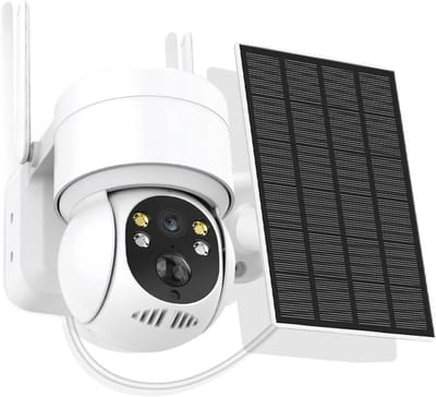 Zonnecamera Outdoor - Beveiligingscamera Wifi - Huis Bewaken - PTZ 270° 90° - 1080P Full HD - Wit