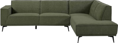 Tower living Leeds 2,5-seater AL + Ottoman R Bottle Green