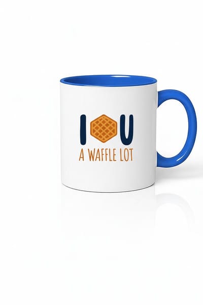 I  U A Waffle Lot Mok | Grappige Wafel Koffiemok | Uniek Liefdescadeau