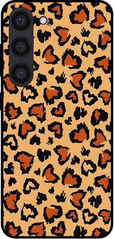 Smartphonica Telefoonhoesje voor Samsung Galaxy S23 met tijgerprint - backcover met panterprint - Bruin geschikt voor Samsung Galaxy S23