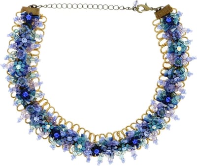 Behave - Choker bloemetjes blauw - romantische zomerstijl accessoire