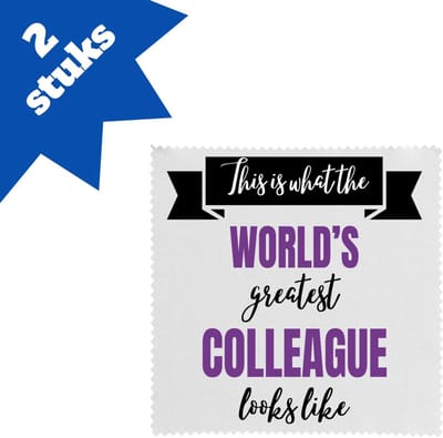 Akyol - world's best colleague brillendoekjes - Collega - beste collega - werk - afscheidscadeau - verjaardagscadeau - 17,8 bij 17,8 cm - 2 stuks