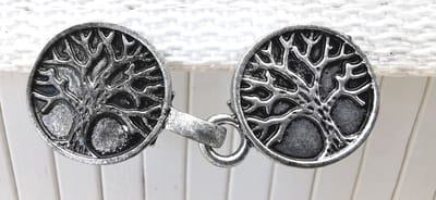 Vestsluiting - clip met haakje - Tree of life - voor - vest - sjaal - omslagdoek in kleur antiek zilver look.