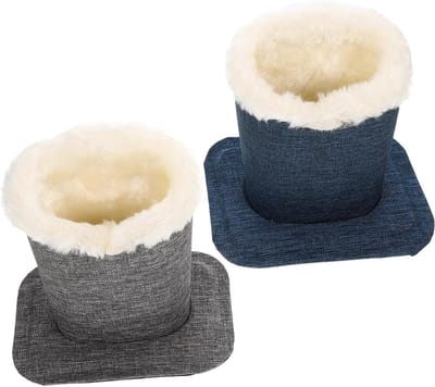 Brillenhouder Set - Brillendecoratie - Bril Opbergen - Pluche Gevoerd - 2 Stuks - Grijs