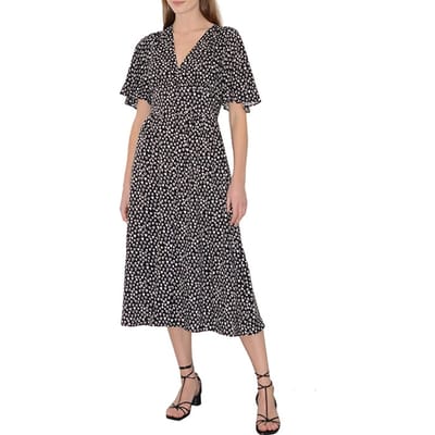 French Connection Heart Print Ss V Nk Midi Drs Black Taglia: 8 | Abiti Midi Outlet | Donna | Nero