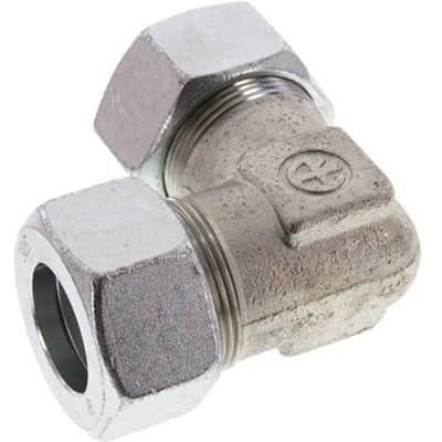 30S Verzinkt Stalen Elbow 90deg Snijring 400 Bar DIN 2353 - FL2E-C-EZ-30-S