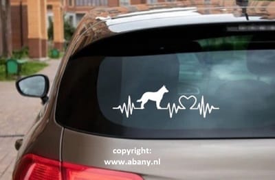 Australian cattle dog 3 x – autostickers - sticker voor raam auto deur muur laptop - heartbeat –- rashondensticker - hondenlijn - Doglove - Abany quality design