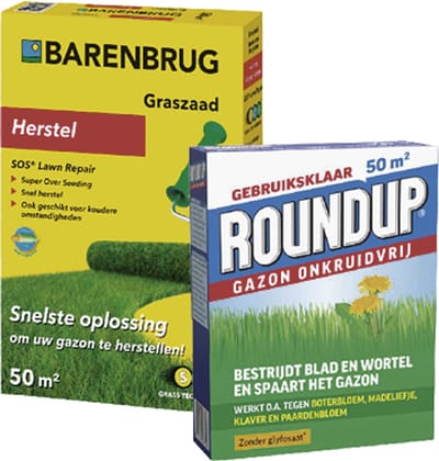 ROUNDUP® Gazon Onkruidvrij 1kg - Bestrijdt blad en wortel en spaart het gazon - Werkt tegen o.a. botterbloem, madeliefjes, klaver en paardenbloem