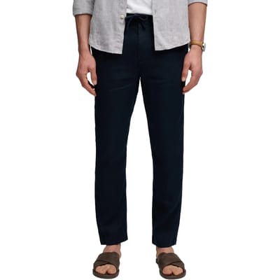 Superdry Merchant Linnen Broek Blauw Grootte: M