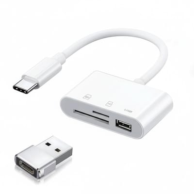 Nereb USB-C/USB Kaartlezer – microSD/SD/TF Card Reader – Met USB-A Adapter
