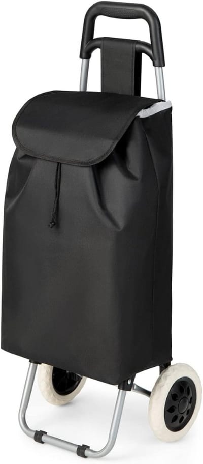 Boodschappentrolley | XXL | Boodschappenwagen | 40 Liter | Lichtgewicht | Opvouwbaar | Afneembare Boodschappentas | Waterafstotend | Zwart