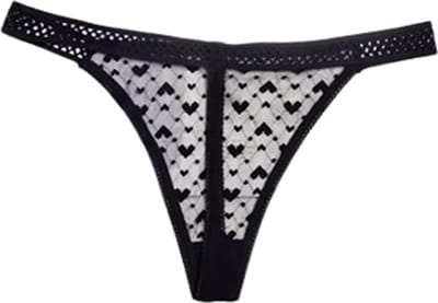 Sexy Kant Ondergoed - Slip - String - Doorschijnend - Dames - Mesh - Lingerie - Zwart