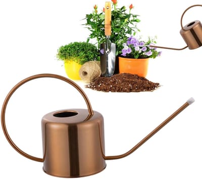 Metalen Gieter - Waterpot Lange Uitloop - Planten Water Geven - Roestvrij Staal - 1.3 Liter - Brons