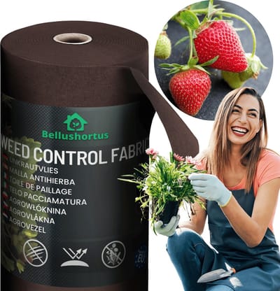 Onkruidvlies Tuinvlies Tegen Onkruid bruin, AGROTEXTIEL 1.6m 150g/m² met UV / 30 meter | Hoge UV-Stabilisatie | Scheurvast tuinvlies tuinfolie mulchvlies afdekvlies wortelblokkering, ademend | Niet-geweven Stof bruin