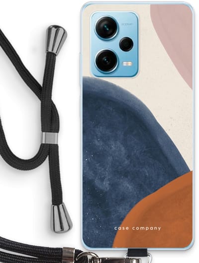 Case Company® - Hoesje met koord geschikt voor Xiaomi Redmi Note 12 Pro Plus hoesje met Koord - Geo #1 - Telefoonhoesje met Zwart Koord - Bescherming aan alle Kanten en Over de Schermrand