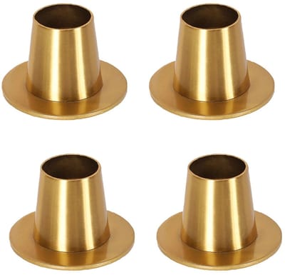 WiseGoods Premium Ijzeren Kaarsenhouder - 4 Stuks Theelichthouder - Decoratie Bruiloft Valentijnsdag & Kerst - Woondecoratie Goud