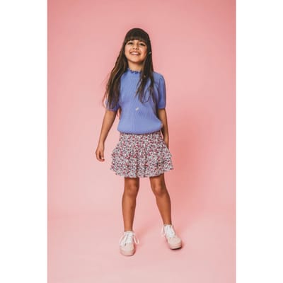 LOOXS Little Meisjes T-Shirt - Maat 98 in de kleur Paars van 100% cotton - 2501-7418-612