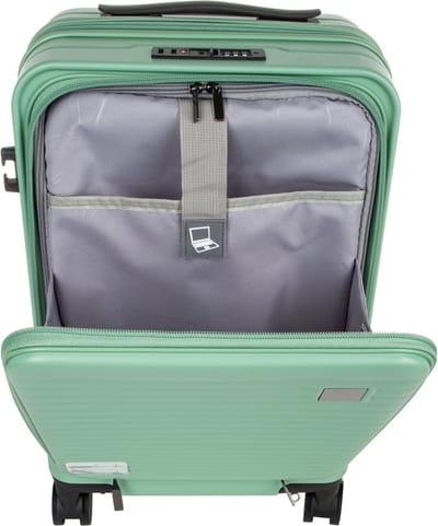 Praag Reiskoffer S - 39L - 55x35x20 cm - Handbagage Harde Koffer - Laptopvak & Uitbreidbare Opbergruimte - TSA Slot & 360° Wielen - Ideaal Voor Vliegtuig en Zakenreizen - Mint