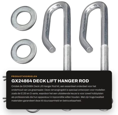 Dailygoods- Deck Lift Hanger Rod kit - Vervangt onderdeelnummers GX24864/GX21718 - Compatibel met E-serie en D-serie - Hoge kwaliteit - Voor diverse modellen - Inclusief bevestigingsmaterialen - Hefframe