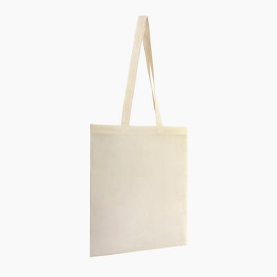 Stamina Katoenen Tassen - Naturel - 37x41cm - 10 Stuks - Tote Bag - Canvas Tas - Shopper - Boodschappentas - Draagtas - Schoudertas - Zelf Bedrukken