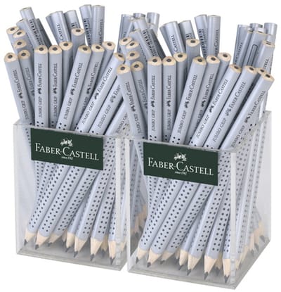 Faber Castell grafietpotlood - Jumbo Grip -  2 x 36 stuks - zilver - FC-111965