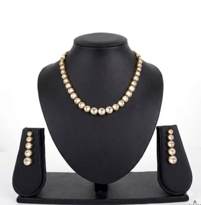 N3 Collecties Ronde kristallen ketting en oorbellen sieraden set - gouden afwerking Voor Vrouwen