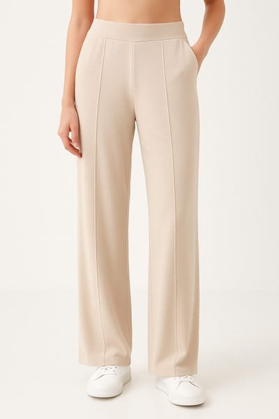 Smith & Solo Joggingbroek Dames - Broek Viscose Volwassenen Rechte Pijp - Beige L