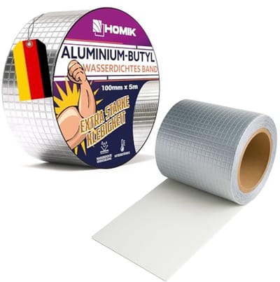 Extreem Sterke UV-Bestendige Aluminium Butylband - Waterdichte Afdichtingstape voor Binnen en Buiten - 10 cm x 5 m