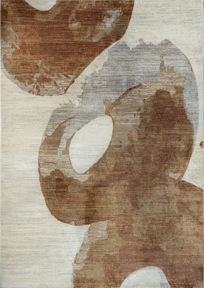 Acsento FujiOcher Vloerkleed - 160 x 230 cm - Oranje,Grijs - Rechthoekig - Microvezel - Woonkamer, Slaapkamer, Eetkamer - Abstract - Modern, Design
