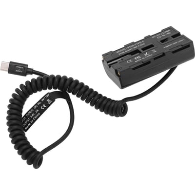Câble d'alimentation à ressort de type C vers NP F550, adaptateur d'alimentation de batterie factice pour éclairage de remplissage de moniteur gray