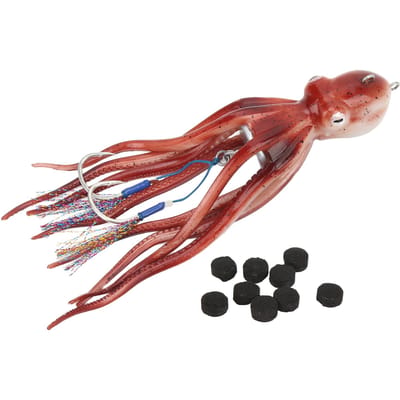 Vissen Inktvis Aas Kunstmatig Spray Inkt Ontwerp Rood 300g Kunstaas Vissen Octopus Kunstaas voor Zeevissen Accessoire brown