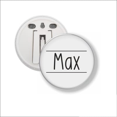 Button Met Clip 58 MM - Max