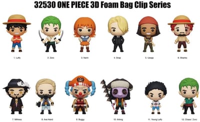 Monogram International Monogram Int. Netflix One Piece 3D Foam Figure Bag Clip Blinde Verpakking-Series 1 (Diversen) Nieuw
