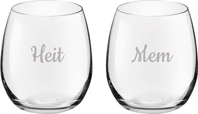 Gegraveerde Drinkglas 39cl Mem & Heit