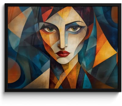 Poster in lijst - Fotolijst 70x50 cm - Posters - Portret - Abstract - Vormen - Posterlijst zwart - Decoratie - Wanddecoratie woonkamer - Muurdecoratie slaapkamer