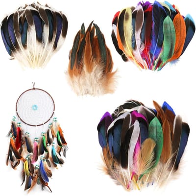Kleurige Veertjes voor Creatieve Projecten, 300 Stuks in 3 Stijlen, Ideaal voor Dromenvangers, Sieraden en Maskers