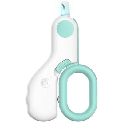 LED-licht Kat Hond Nagelknipper Snijder Professionele huisdierklauwtrimmer met veiligheidsslot Puppy Kitten Dierenverzorging Grooming Tool Kit blauw