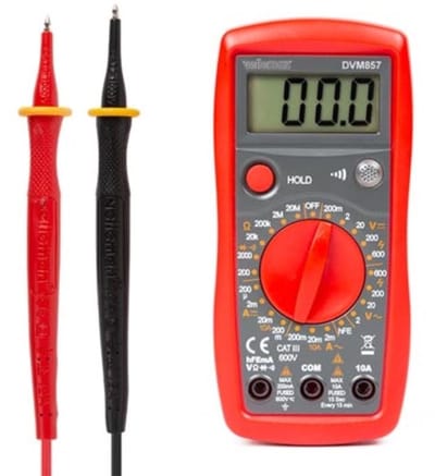Digitale Multimeter - Elektrische Tester - Veilige Metingen - Data Hold Functie - 192x110x50 mm - Grijs